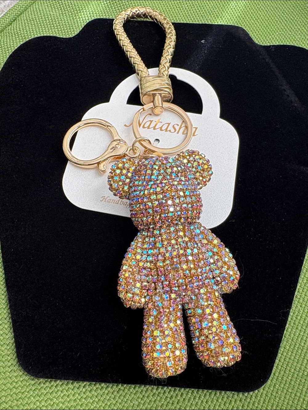 Teddy bear rhinestone keychain/purse charm